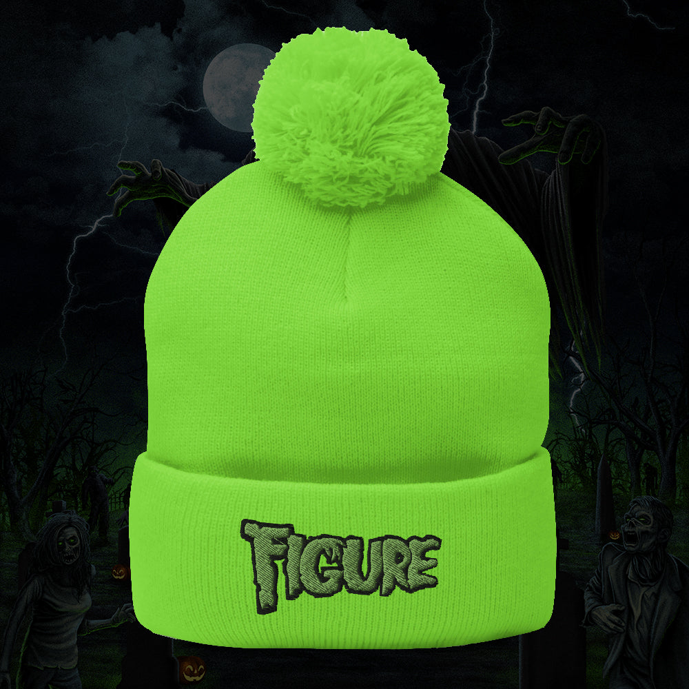 Figure Logo Slime Green Pom-Pom Beanie – FigureMerch